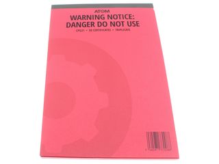 Atom AT-CPG31B-S-50 Warning/Danger Do Not Use Notice - Pack of 25