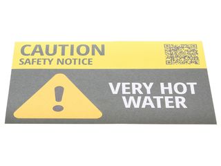 Atom AT-LBG5P-10 Caution Very Hot Water Label - Pack of 10