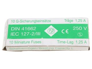 IDEAL 075557 FUSE 1,25AT (SET 10 PCS) :36313