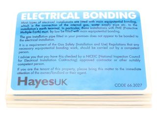 Arctic Hayes 663027 Electrical Bonding Labels Pack Of 10