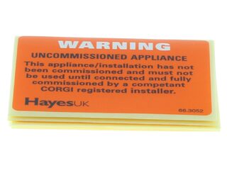 Arctic Hayes 663052 Uncommissioned Appliance Labels (Pack Of 10)