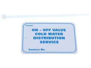 COLD WATER DISTRIBUTION VINYL TAGS PACK OF 10 - OBSOLETE