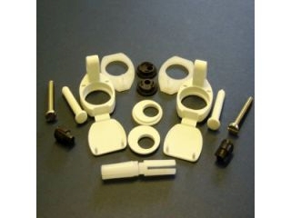 ISAS S972701 GEMINI SEAT HINGES, PILLARS INCLUDED WHITE