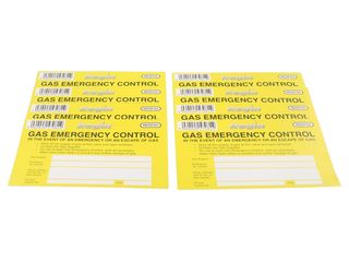 Regin REGP40 Gas Emergency Control Sticker - Pack of 8