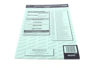 Regin REGP55 Warning Notice Pad