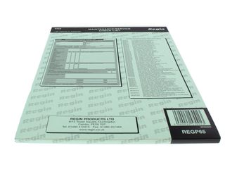 Regin REGP65 Maintenance Checklist Pad