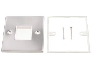 DECO VPSC402WH 1GANG MINIGRID UNFURN PLATE 2APERTURES WHT SATIN CHROME