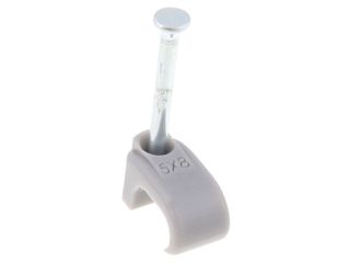 UNICRIMP QFC4 5 X 8MM 1-1.5MM TWIN & EARTH FLAT CLIPS - GREY