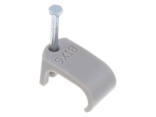 UNICRIMP QFC7 9 X 18MM 10-16MM TWIN & EARTH FLAT CLIPS - GREY