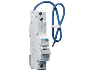 HAGER ADB440G SINGLE POLE B CURVE 40A 30MA TYPE B RCBO GREY AND BLUE