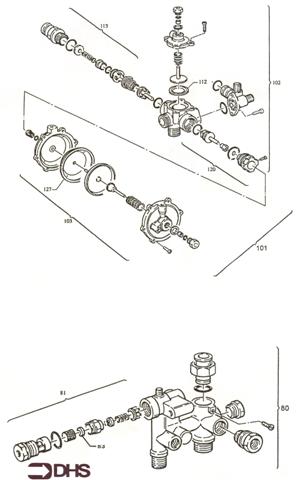 Exploded Diagram for 3-WAY VALVE ASSY - MAINS MANIF