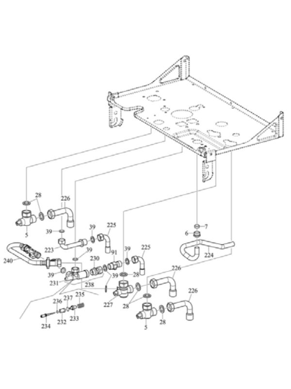 Exploded Diagram for GAS AND WATER CONNECTIONS
