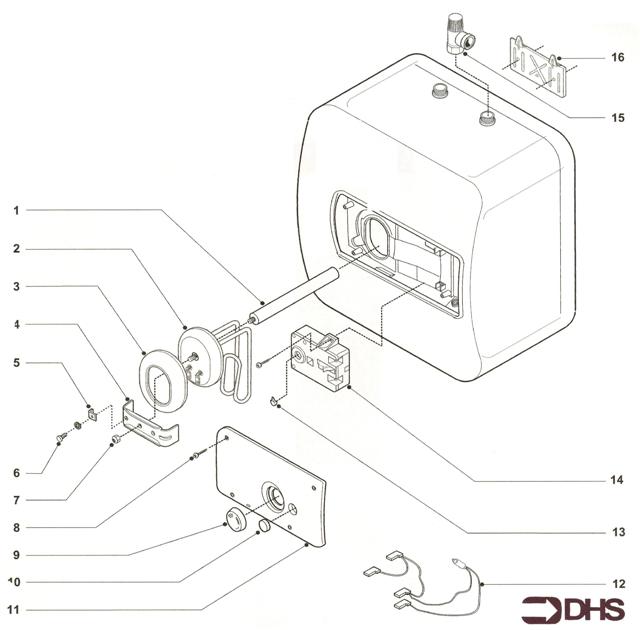 Exploded Diagram for ELECTRIC WATER HEATER COMPLETE