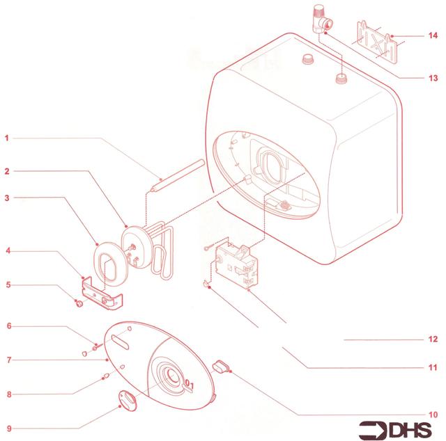 Exploded Diagram for ELECTRIC WATER HEATER COMPLETE
