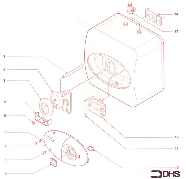 Exploded Diagram for ELECTRIC WATER HEATER COMPLETE