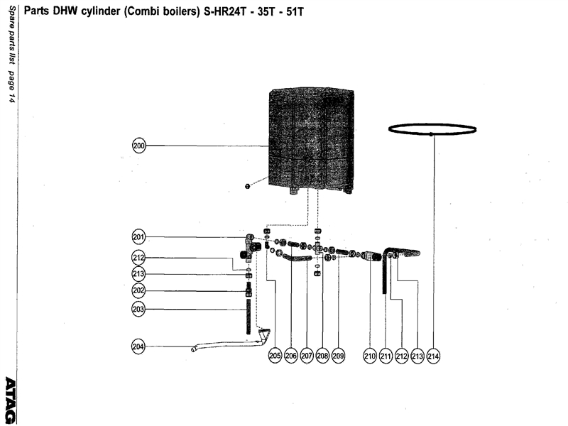 Exploded Diagram for DHW CYLINDER