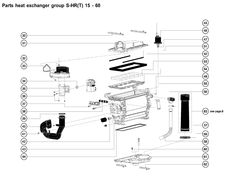 Exploded Diagram for HEAT EXCHANGER