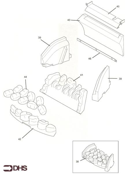 Exploded Diagram for COAL BED & BACK PANEL