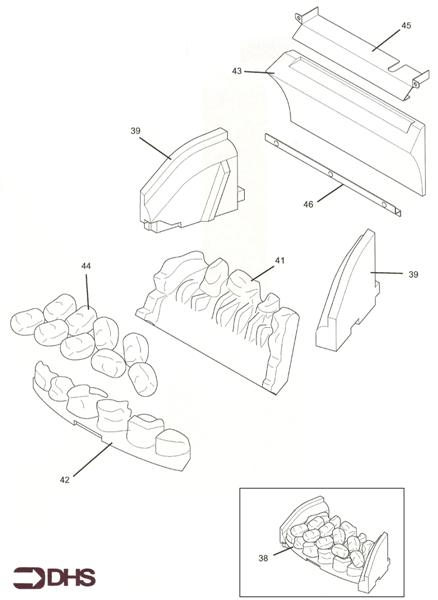 Exploded Diagram for COAL BED & BACK PANEL