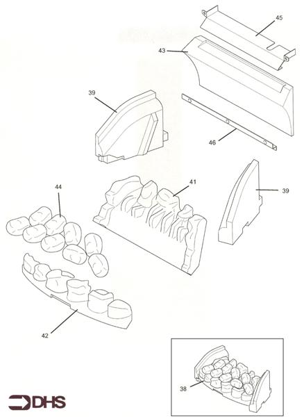 Exploded Diagram for COAL BED & BACK PANEL