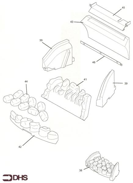 Exploded Diagram for COAL BED & BACK PANEL
