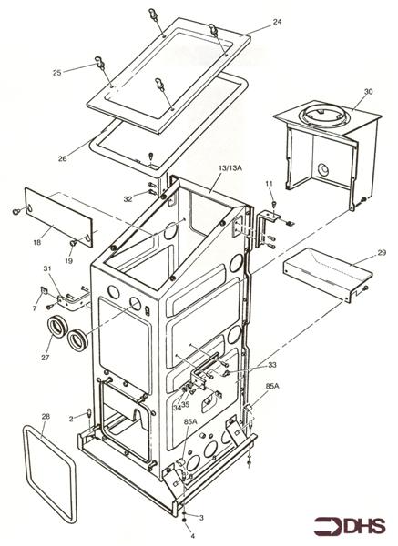 Exploded Diagram for COMBUSTION BOX