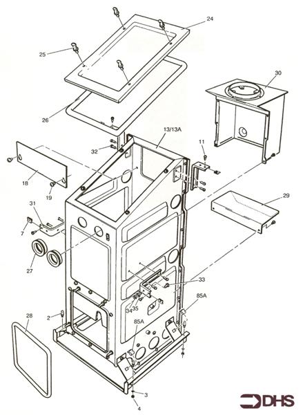 Exploded Diagram for COMBUSTION BOX