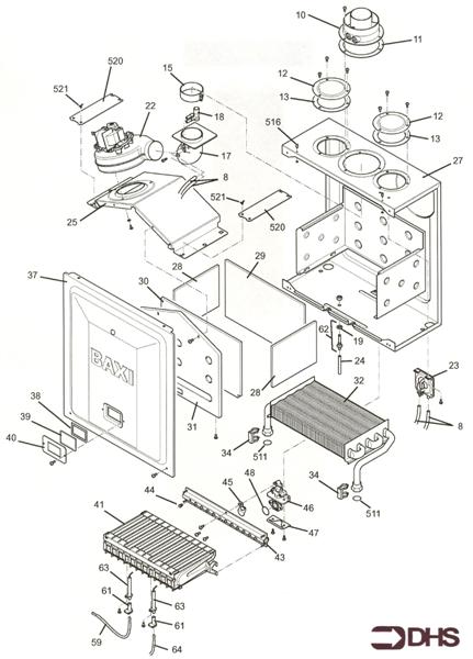 Exploded Diagram for COMBUSTION CHAMBER