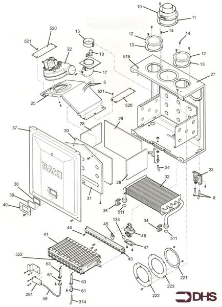 Exploded Diagram for COMBUSTION CHAMBER