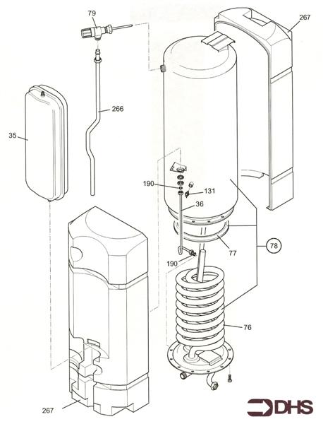 Exploded Diagram for HOT WATER CYLINDER