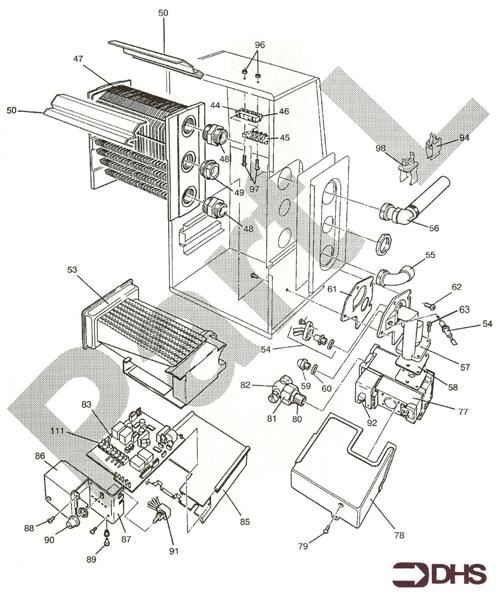 Exploded Diagram for CONTROL ASSY & GAS VALVE