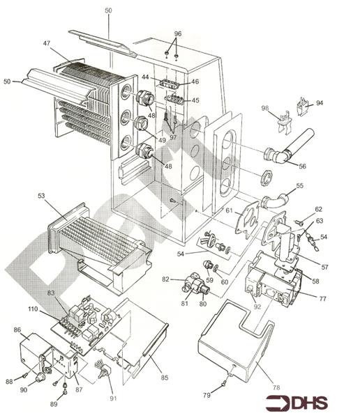 Exploded Diagram for CONTROL ASSY & GAS VALVE