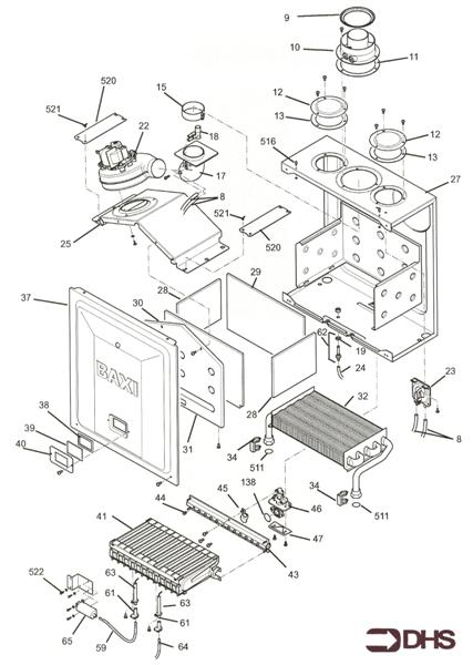 Exploded Diagram for COMBUSTION CHAMBER