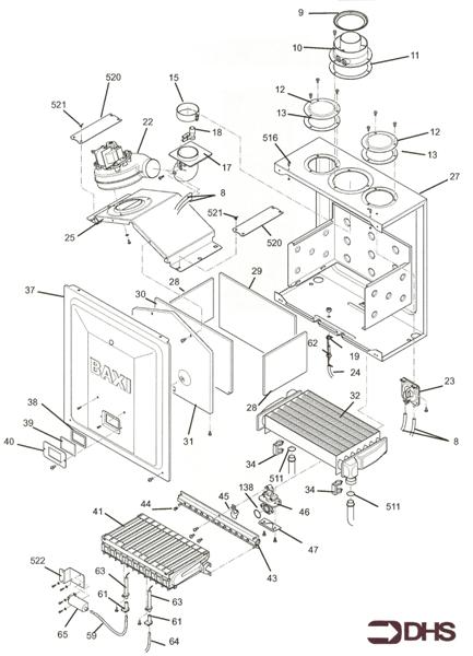 Exploded Diagram for COMBUSTION CHAMBER