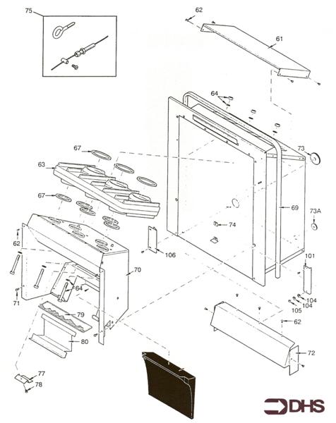 Exploded Diagram for BOX COMBUSTION ASSY