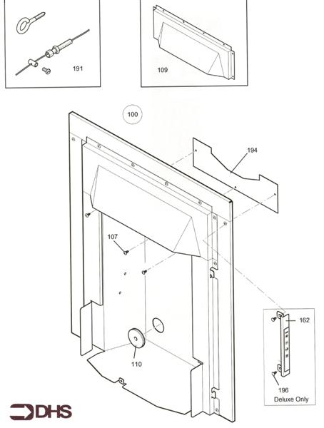 Exploded Diagram for COMB BOX & CONTROLS PCF