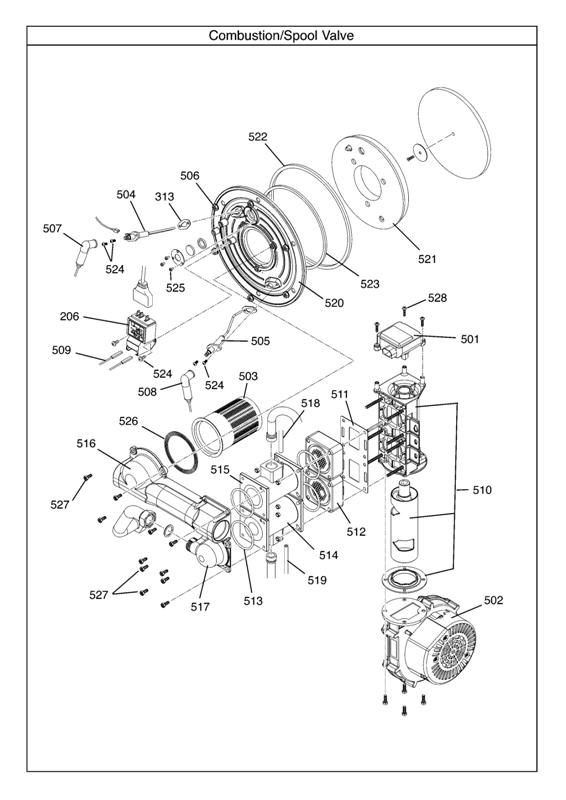 Exploded Diagram for COMBUSTION/SPOOL VALVE
