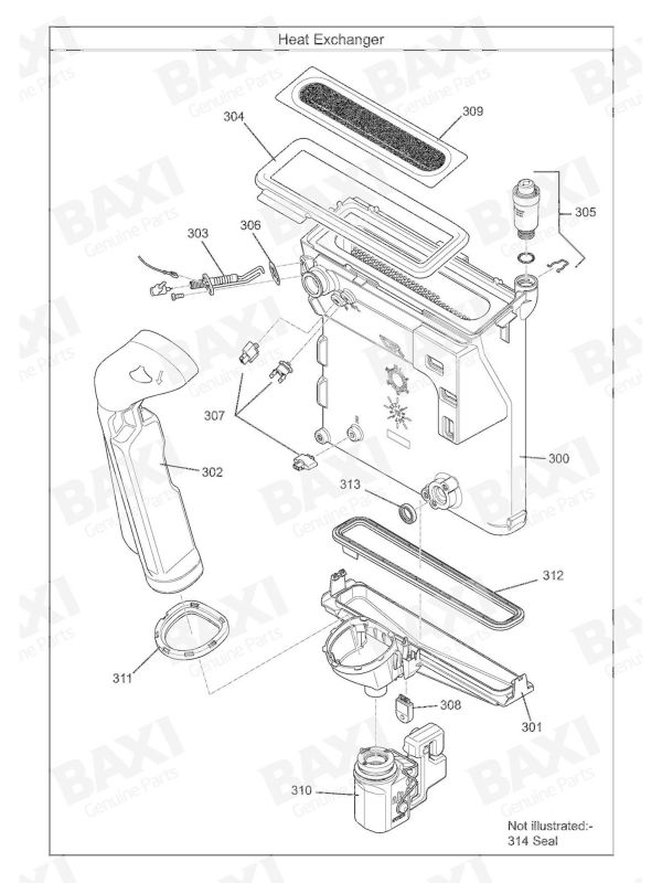 Exploded Diagram for HEAT EXCHANGER