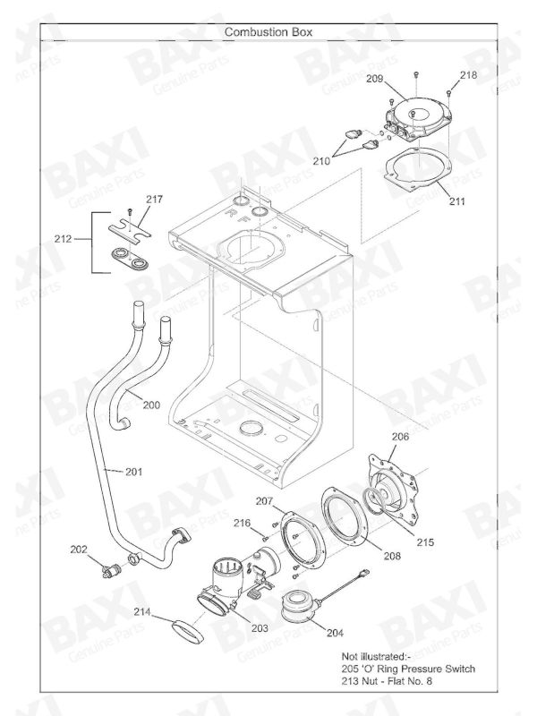 Exploded Diagram for COMBUSTION BOX