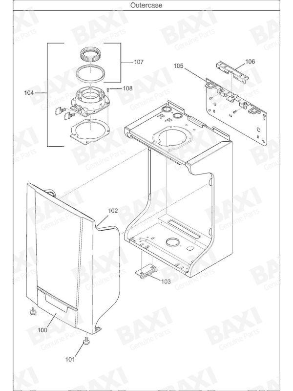 Exploded Diagram for OUTER CASE