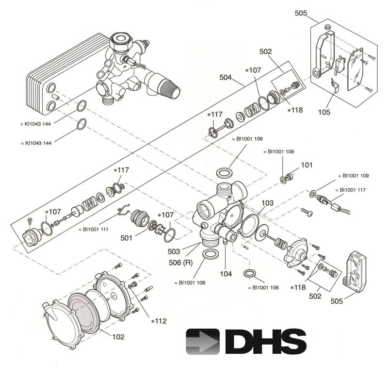 Exploded Diagram for WATER ASSY 1