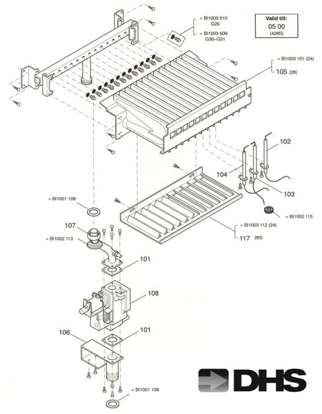 Exploded Diagram for GAS ASSY