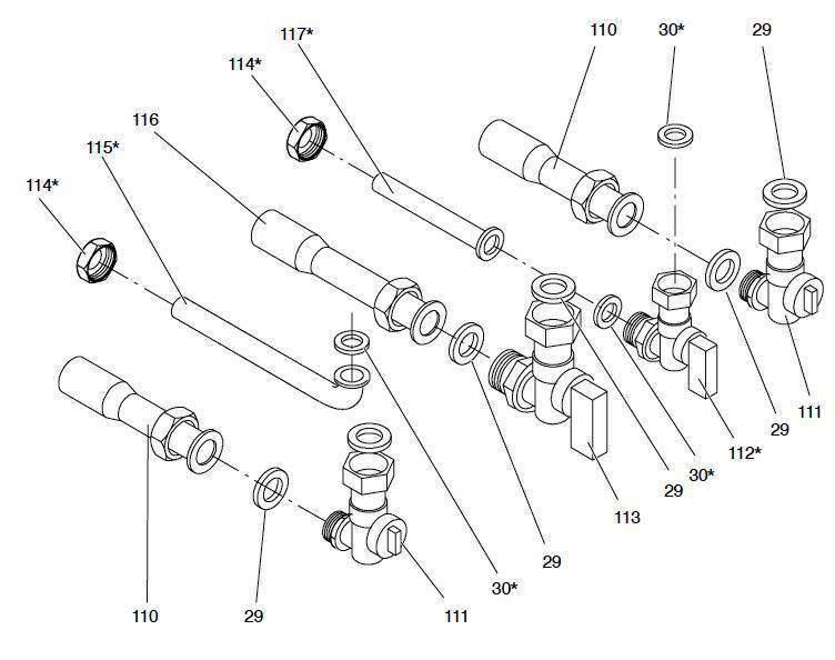Exploded Diagram for VALVES CONNECTION PIPES
