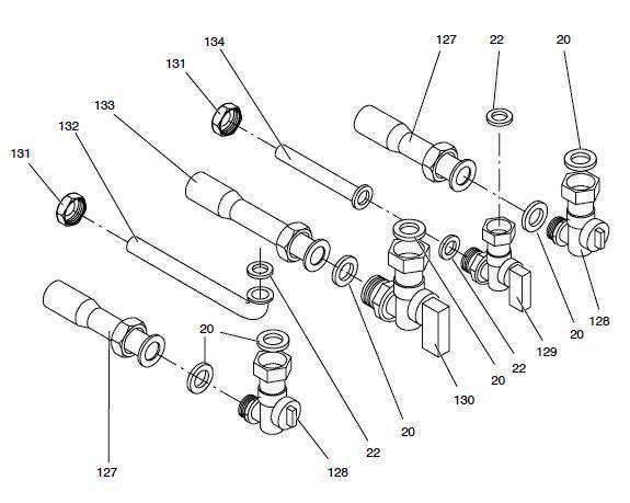 Exploded Diagram for VALVES CONNECTION PIPES
