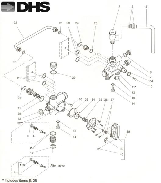 Exploded Diagram for C H FLOW & RETURN ASSYS 1