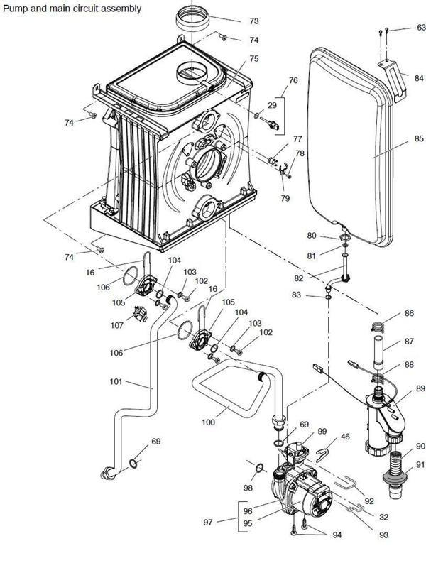 Exploded Diagram for PUMP, MAIN CIRCUIT