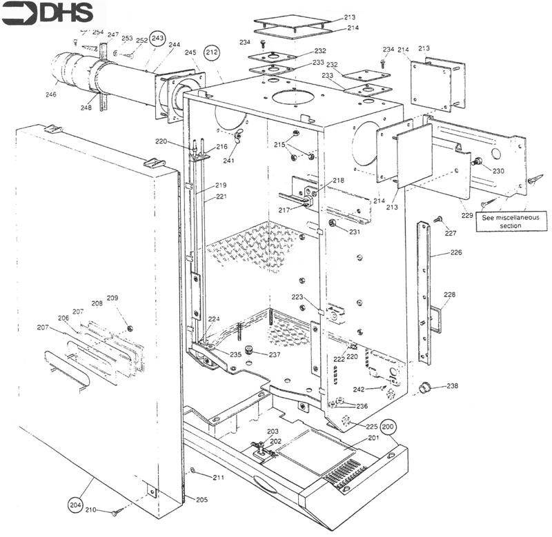 Exploded Diagram for CONTROL COVER/DOOR/CASING/FLUE