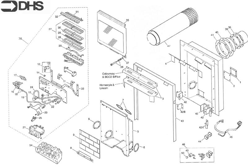 Exploded Diagram for BURNER/CASING/FLUE