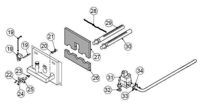 Exploded Diagram for BURNER/GAS VALVE ASSEMBLY