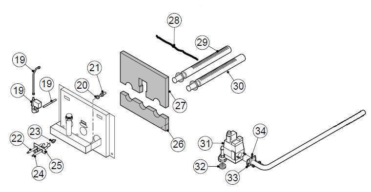 Exploded Diagram for BURNER/GAS VALVE ASSEMBLY
